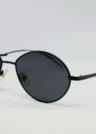 Модные узкие овальные солнцезащитные очки унисекс черные
