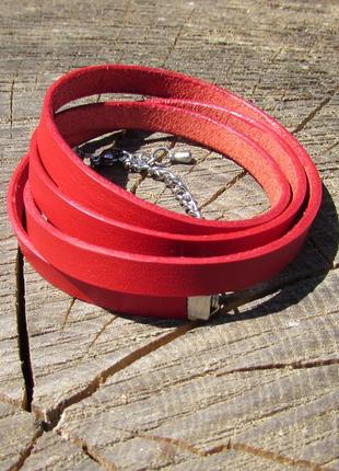 Елегантний шкіряний браслет fayda (файда) червоного кольору