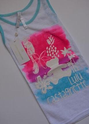 Яскрава біла майка-футболка lulu castagnette (франція) 10 років