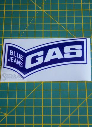 Виниловая наклейка на мотоцикл - GAS blue jeans
