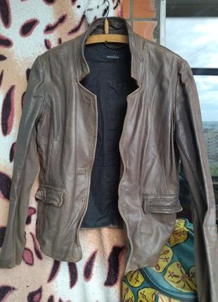 Пиджак кожаная куртка шкiряний жакет пiджак короткий тренч кожа