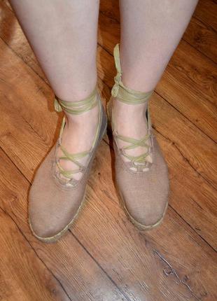 Тканевые летние туфли сандалии vernice frenca