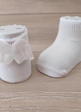Белые носки для новорожденных тонкие носки с крылышками туречка