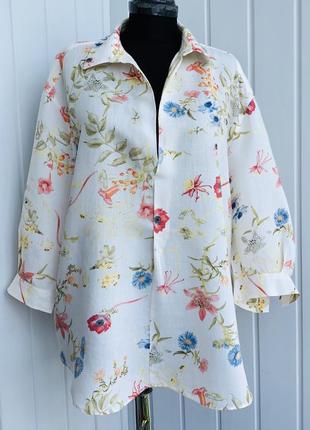 Классная блуза -рубашка с цветочным принтом zara