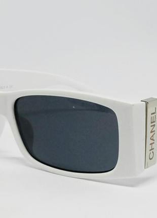 Chanel стильные женские солнцезащитные очки узкие белые