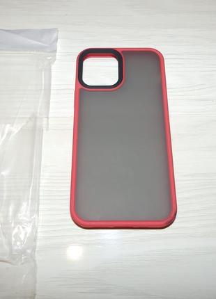 Чехол hybrid для iphone 12 / 12 pro red black
