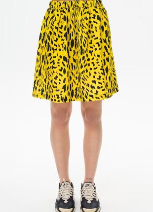 Леопардовая юбка мини желтого цвета colo