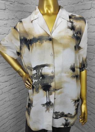 Легка сорочка рубашка  в стилі сафарі із віскози р.хл- ххл