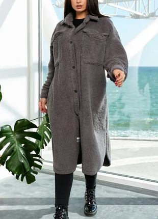 Жіноче пальто в стилі тедді oversize (2цвета) rin5008-406ѕве