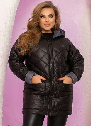 Жіноча куртка плащівка - холофайбер батал (3цвета) av4890-159уве