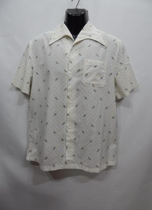Мужская рубашка с коротким рукавом Vintage р.50 021ДРБУ (тольк...