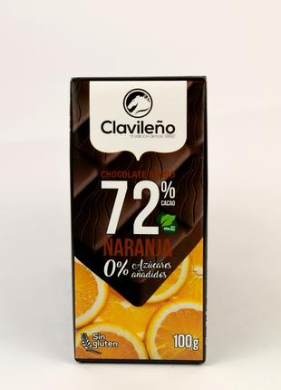 Черный шоколад c апельсином без глютена и сахара Clavileno y n...