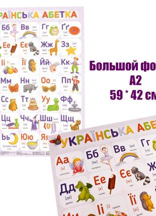 Плакат большой Украинский алфавит Формат А2 (594 * 420 мм) ZIR...