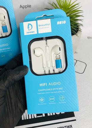 Проводные Лайтинг наушники Denmen EarPods Lightning для Apple iPh