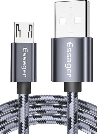 Кабель Essager 2.4A USB - Micro USB 1 метр FR33311 Серый