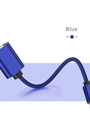 OTG перехідник USB — Micro USB для смартфона FR322 Синій