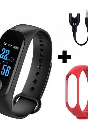 Фитнес-браслет Smart Bracelet Mi Band M3. Штекер зарядка. Черн...