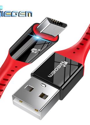 Кабель Tiegem 2.4A USB - Micro USB 1 метр DP54332 Красный