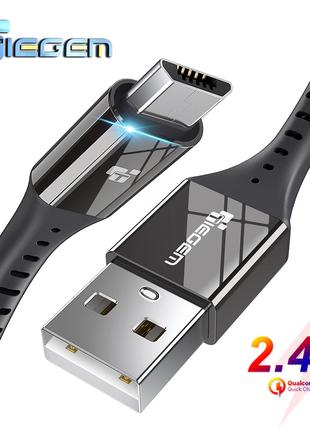 Кабель Tiegem 2.4A USB - Micro USB 1 метр DP54332 Черный