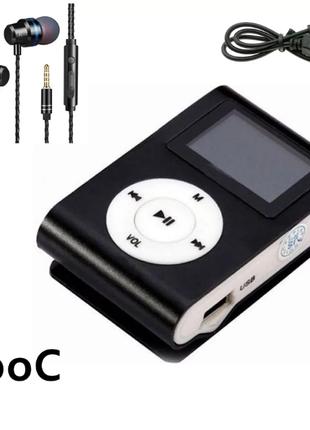 Мини MP3 Плеер Клипса с Экраном + Наушники PO68-B