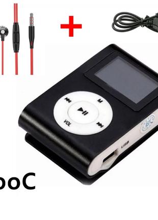 Мини MP3 Плеер Клипса с Экраном + Наушники PO82-B