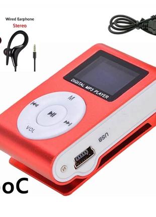 Мини MP3 Плеер Клипса с Экраном + Наушники PO68-R