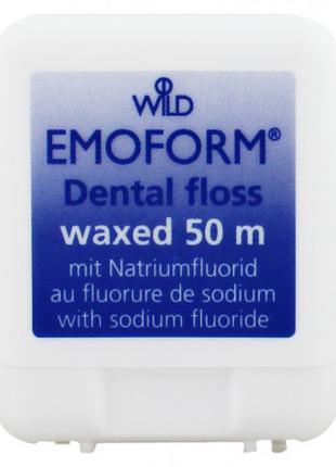 Зубная нить Dr. Wild Emoform вощенная c фторидом натрия 50 м (...