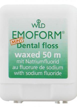 Зубная нить Dr. Wild Emoform вощенная c фторидом натрия и мято...