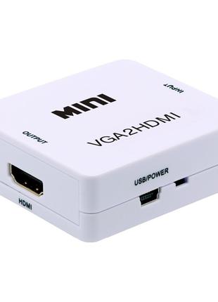 Конвертер VGA to HDMI переходник, адаптер, 1080p с питанием, G...