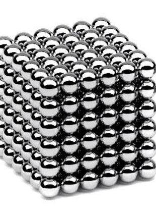 Неокуб NEOCUBE никелевый 5 мм 216 сфер, магнитные шарики, голо...