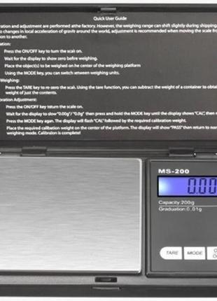 Высокоточные ювелирные весы MS 2020 200g/0.01g электронные вес...