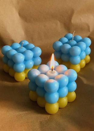 Свічка куб патріотична свічка свічка жовто блакитна