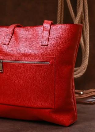 Шкіряна жіноча сумка червона