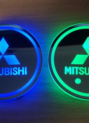 Підсвічування підсклянника з логотипом автомобіля MITSUBISHI