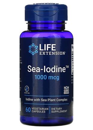 Life Extension, Sea-Iodine, морской йод, 1000 мкг, 60 вегетари...