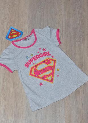 Футболка supergirl 3-6 18-24 мес. superwoman superhero суперме...