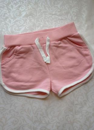 Шорти дитячі рожевого кольору на 2-3 роки. детские шорты 8004