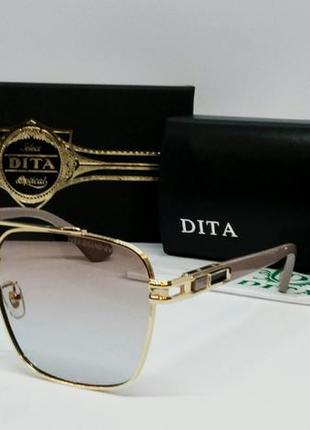 Dita стильные женские солнцезащитные очки серо розовый градиен...