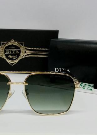Dita стильные мужские солнцезащитные очки зелено бежевый гради...