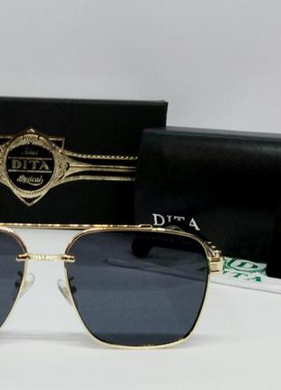 Dita стильные мужские солнцезащитные очки черные в золотом мет...
