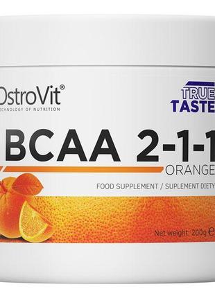 Аминокислота BCAA OstroVit BCAA 2-1-1, 200 грамм Апельсин