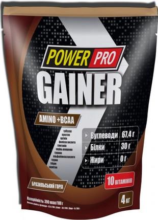 Гейнер Power Pro Gainer, 4 кг Бразильский орех