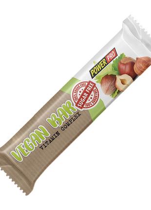 Батончик Power Pro Vegan Bar Sugar Free, 60 грам - горіхи та с...