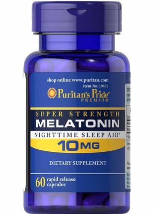 Натуральна добавка Puritan's Pride Melatonin 10 mg, 60 капсул