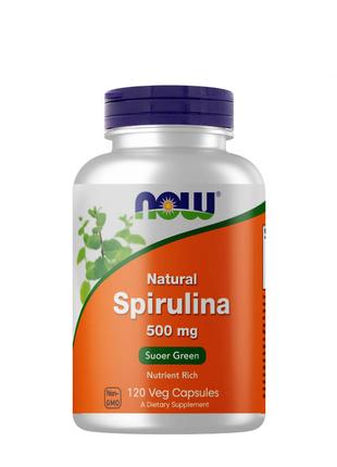 Натуральная добавка NOW Spirulina 500 mg, 120 вегакапсул