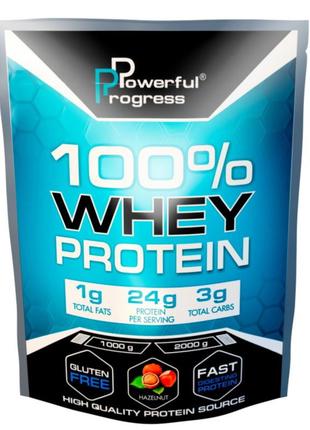 Протеїн Powerful Progress 100% Whey Protein, 1 кг Горіх