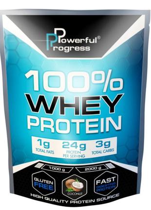 Протеин Powerful Progress 100% Whey Protein, 1 кг Кокос