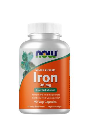 Витамины и минералы NOW Iron 36 mg, 90 вегакапсул