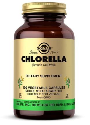 Натуральна добавка Solgar Chlorella, 100 вегакапсул