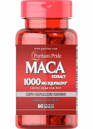 Натуральна добавка Puritan's Pride MACA Extract 1000 mg, 60 ка...